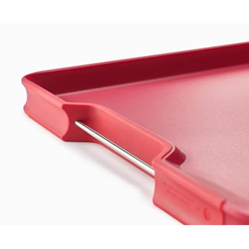 Joseph Joseph Cut&Carve Plus - Non-Slip, Multi-Function, Double-Sided Cutting Board for Food Preparation and Carving- Dishwasher Safe, Extra Large, Red