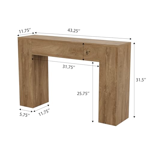 43-Inch Wood Console Table, Modern Farmhouse Entryway & Sofa Table