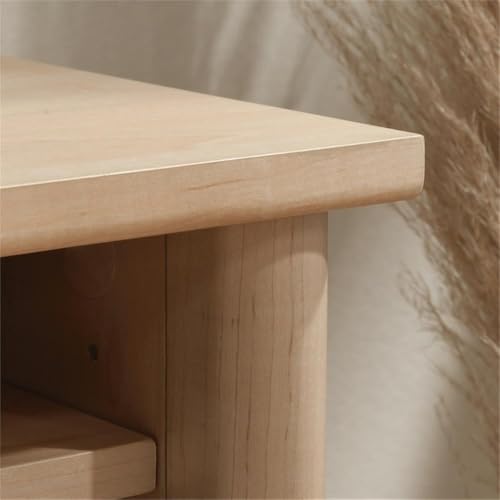59-Inch Desktop Organizer Hutch with Adjustable Shelves, Natural Maple