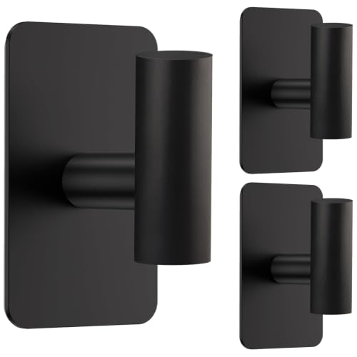 Adhesive Towel Hooks, Heavy Duty Stainless Steel Wall Hooks (3 Pack)