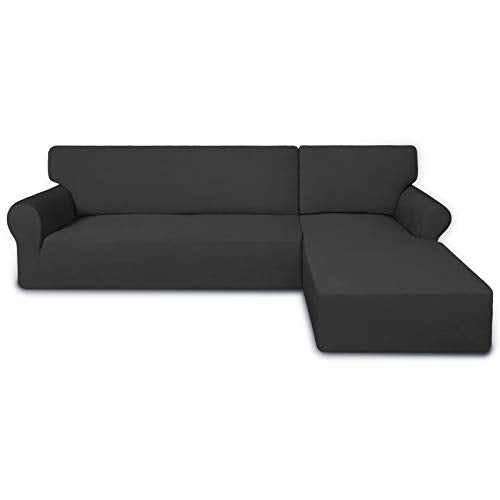 Super Stretch L-Shape Sectional Sofa Slipcover - 2 Piece Non-Slip Couch Cover