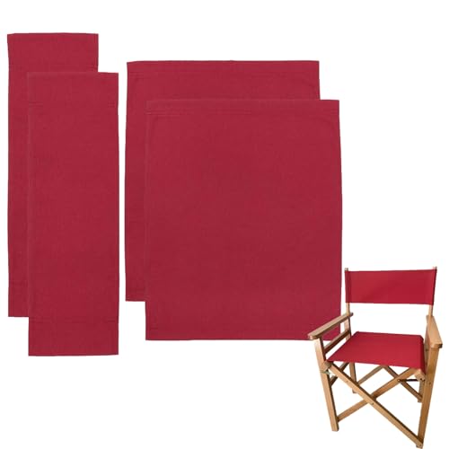 Director Chair Replacement Canvas Covers - 2-Set (4pcs) Red Oxford Cloth