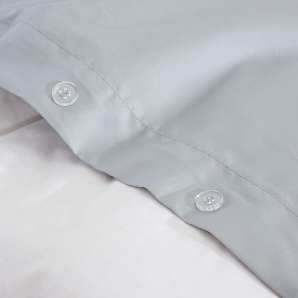 King Gray Comforter Duvet Cover | 100% Cotton Sateen | Ultra Soft