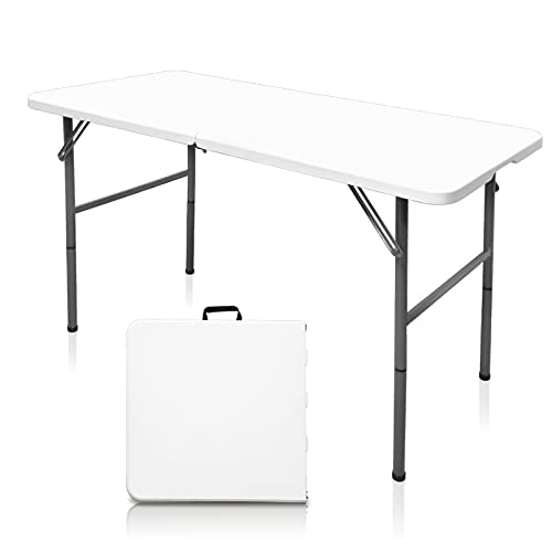 4ft Portable Folding Table, Heavy Duty Indoor Outdoor Picnic Dining Table