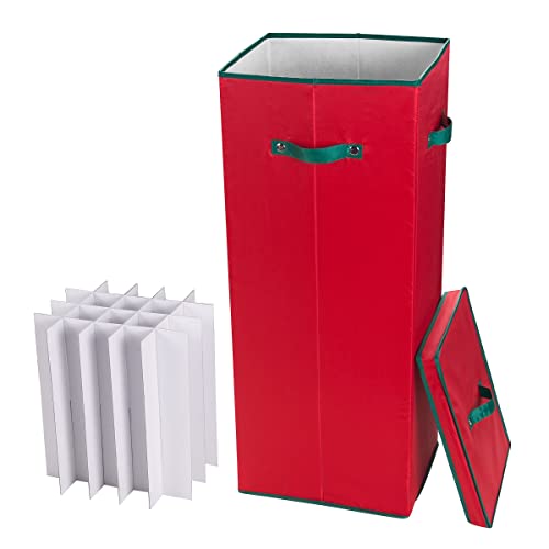 Wrapping Paper Storage Box Upright Container for 20 Rolls Red