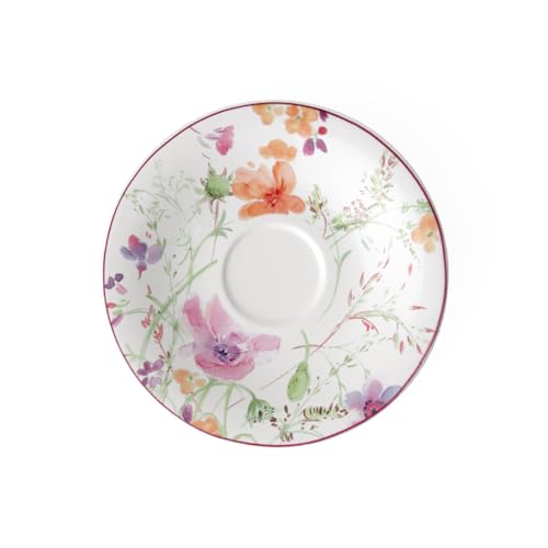 Villeroy & Boch Mariefleur Basic Coffee Saucer 16cm with Floral Pattern, Blue-Grey-Purple, Dishwasher Safe