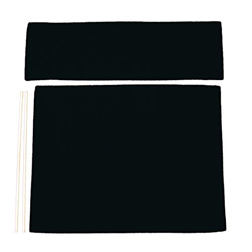 Marine Grade Director's Chair Replacement Cover Set - Round Stick, Black