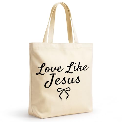 Jesus Christian Gifts for Women Canvas Tote Bag - Faith Inspirational Religious Gift EEooooX 919