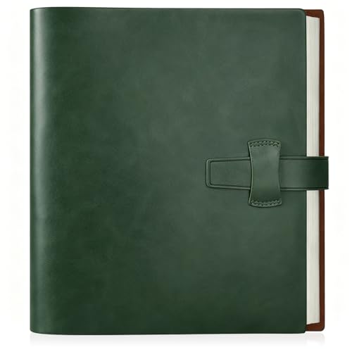 Leather 4x6 Photo Album, 200 Photo Capacity, 6-Ring Binder with Kraft Paper