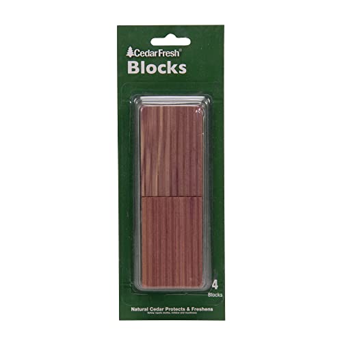 4-Piece Natural Eastern Red Cedar Blocks for Closet and Drawer Storage
