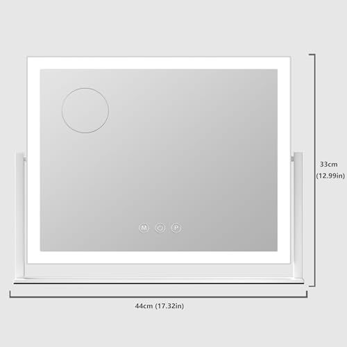 Gvnkvn 17.3 x13 in Lighted Makeup Mirror, 10X Magnifiers