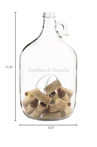 Personalized 1-Gallon Glass Growler - Custom Engraved Wedding Keepsake