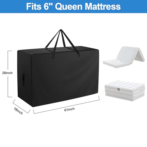 Folding Mattress Storage Bag for 6" Queen Mattress - Waterproof Carry Case