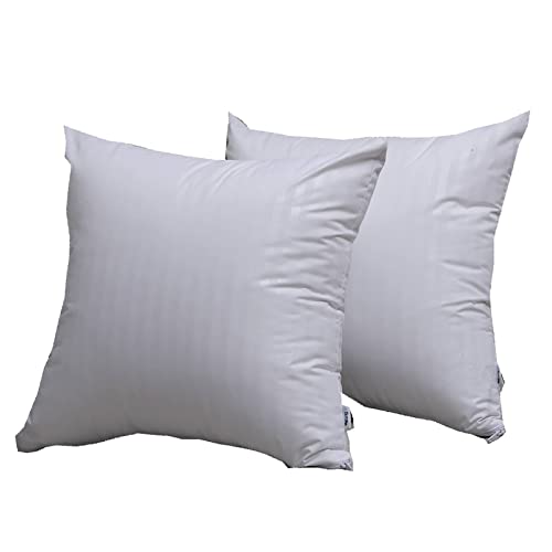 24x24 Waterproof Euro Pillow Protectors - Zippered Feather Proof Covers (2 Pack)