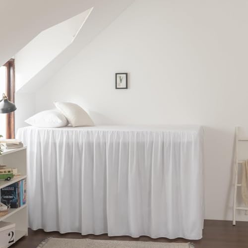 Twin XL Dorm Bed Skirt with 32 Inch Drop – Ruffled Microfiber Dust Ruffle
