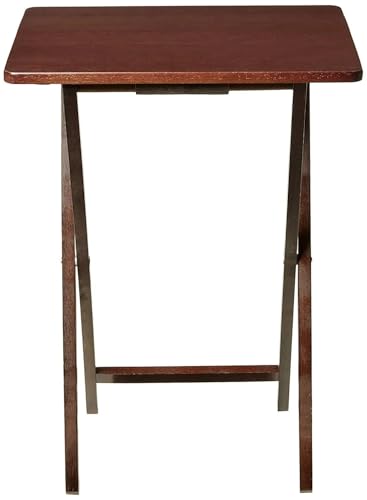 Folding TV Tray Table, Solid Rubberwood Side Table, 19 x 14.5 Inch