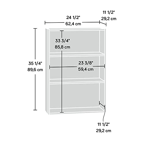 3-Shelf Wooden Bookcase with Adjustable Storage Shelves, Brook Cherry