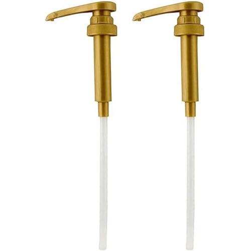 Gold Coffee Syrup Pump Dispenser Set for 750ml Bottles - 1/4 oz Precision