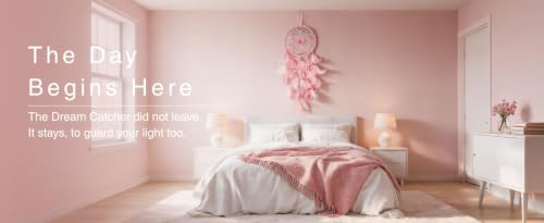 Pink Butterfly Dream Catcher for Girls Room Wall Decor with Gift Box