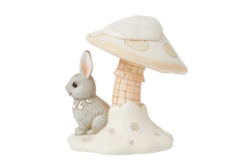 Jim Shore Heartwood Creek Bunny Figurine Under Mushroom - Hand-Painted Resin Home Decor