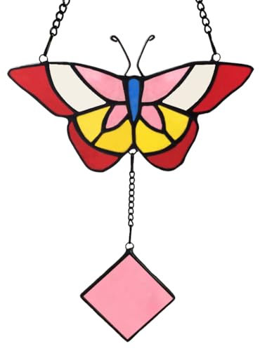Kalockolo Handmade Butterfly Stained Glass Window Hanging Decorative Suncatcher