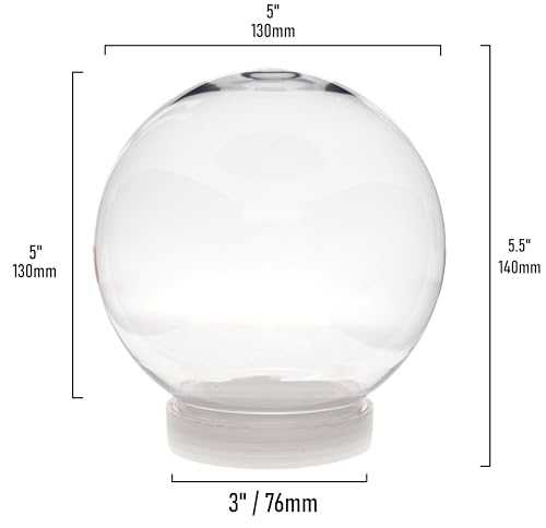 5-Inch DIY Snow Globe - Clear Plastic Water Globe for Crafts