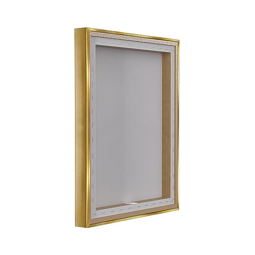 Merry Christmas Country Tree Canvas Wall Art with Gold Floater Frame - 17x21 Inches, V3 Variant