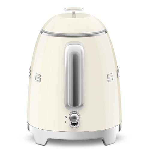 Retro Mini Electric Kettle, 0.8L Stainless Steel Small Water Boiler, Cream