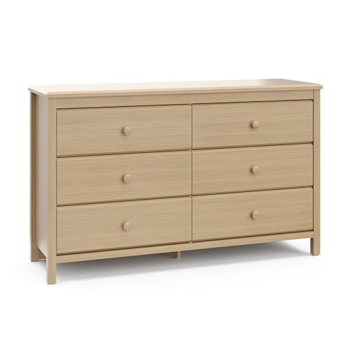 6-Drawer Wood Dresser for Nursery and Kids Bedroom, Driftwood