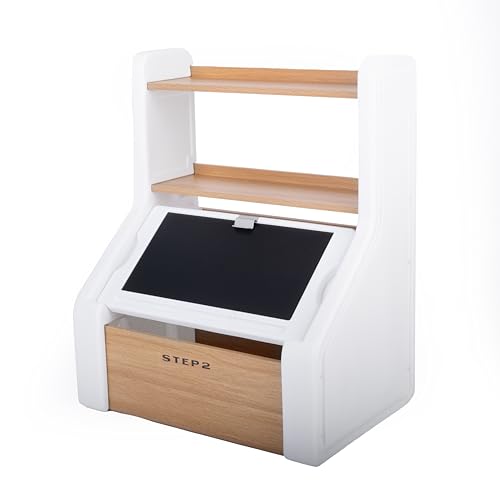 Kids Toy Storage Box with Bookshelf, Chalkboard Lid, and Art Easel