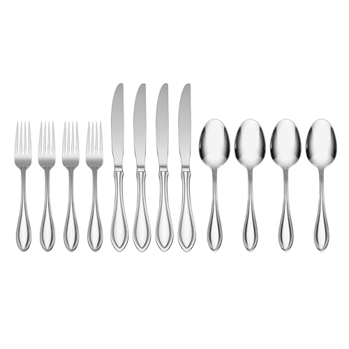Oneida American Harmony 12-Piece Stainless Steel Flatware Set, Service for 4