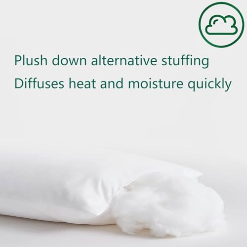 Ultra Thin Down Alternative Bed Pillows Set of 2 - 20x26in