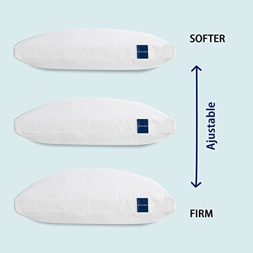 Adjustable King Size Pillows Set of 2 | Hybrid Memory Foam & Down Alternative