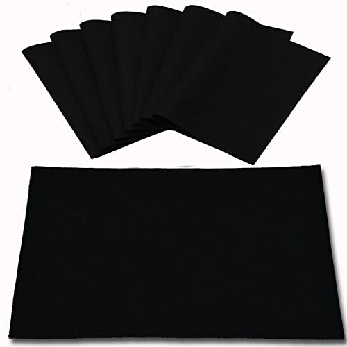 Set of 8 Cloth Placemats, Machine Washable Linen-Look Polyester Table Mats