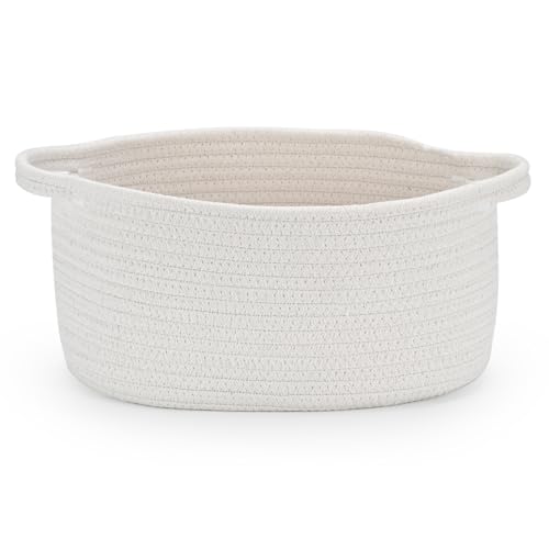Woven Cotton Rope Storage Basket - 13x8x6 Decorative Organizer for Home and Nursery