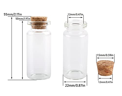 24-Piece Set 10ml Mini Glass Bottles with Cork Stoppers for DIY Crafts