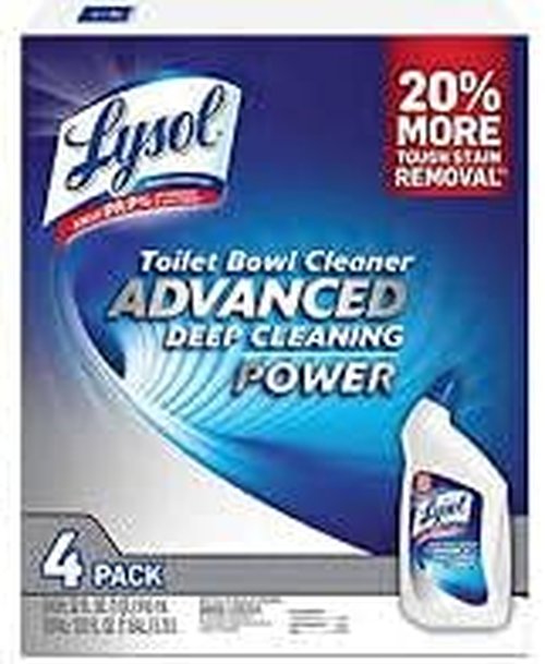 Lysol Power Toilet Bowl Cleaner - Deep Cleaning Formula | 4-Pack for Maximum Freshness