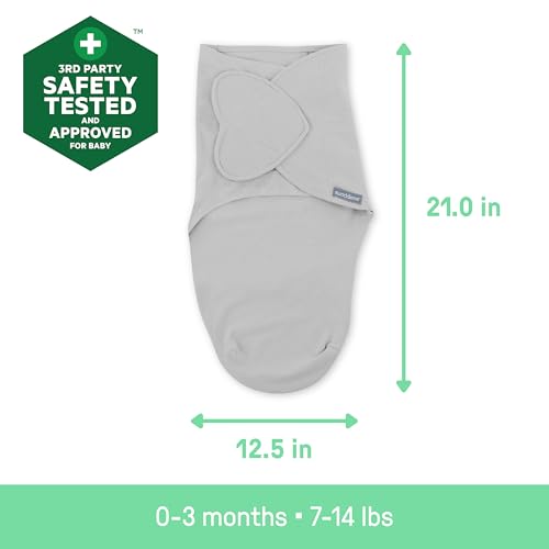 SwaddleMe by Ingenuity 100% Cotton Baby Swaddle Wrap (0-3 Months, 3-Pack)
