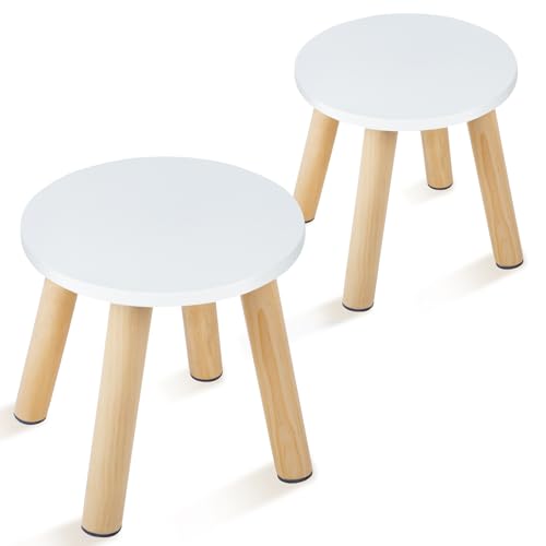 2-Pack Wooden Step Stool for Kids - Natural Wood Toddler Chair