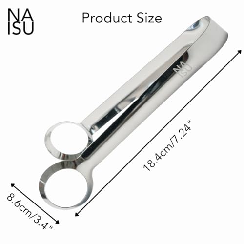 NAISU Premium Stainless Steel Ice Tongs for Clear Ice Spheres & Cubes