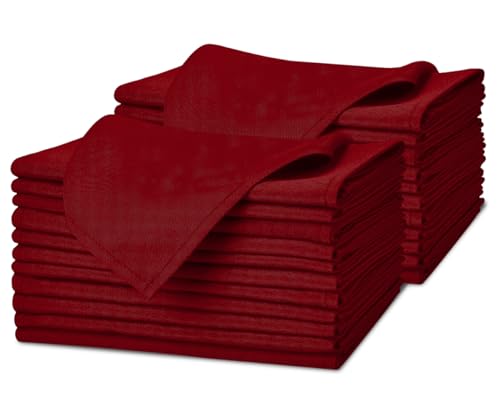 Red Cloth Dinner Napkins 17x17 Inches, 24-Pack Washable Polyester Napkins