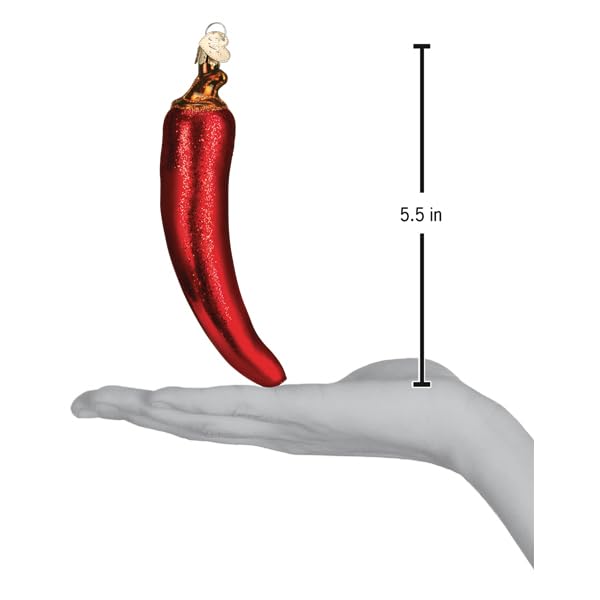 Old World Christmas Red Chili Pepper Glass Ornament – Handcrafted Holiday Decoration, Pepper Variation