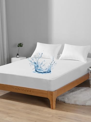 Bedecor Queen Waterproof Mattress Protector - Fitted Terry (9"-18" Deep Pocket)