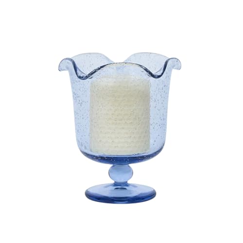 Juliska Provence 5.5-Inch Chambray Hurricane Vase Handmade Glass Decor