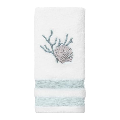 Coastal Terrazzo Fingertip Towel, 100% Cotton Soft Absorbent Bathroom Towel