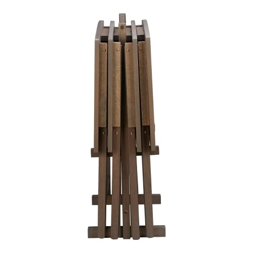 5-Piece Oversized Folding TV Tray Table Set with Storage Stand, Rustic Grey