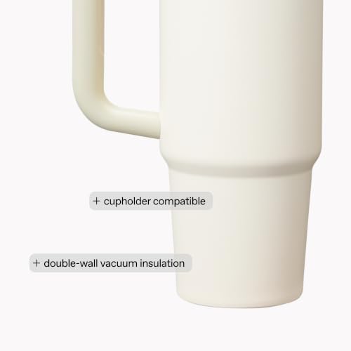 Insulated Stainless Steel Travel Tumbler 30 oz with Handle and Straw