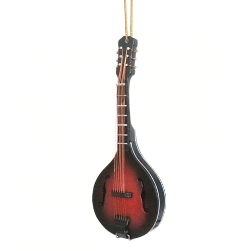 Dselvgvu 4.72" Mandolin Miniature Ornament - Wooden Hanging Décor, Non-Playable