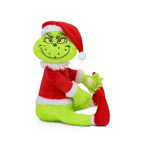 Green Furry Christmas Tree Topper - Plush Character Tree Hugger Decoration