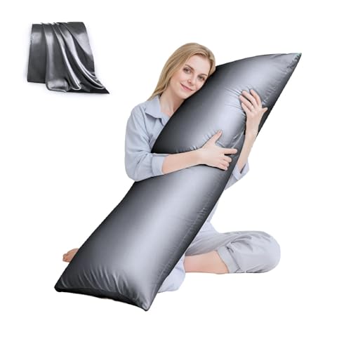 Body Pillow with Satin Cover | 20"x54" OEKO-TEX Certified, Supportive Filling